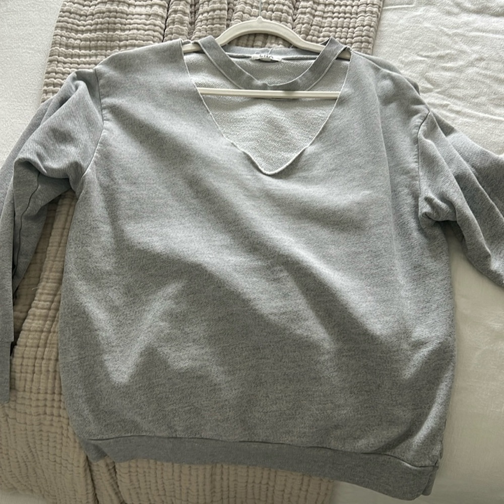 LNA heather gray necklace sweater M